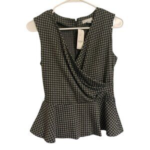 New York & Company Black and White Print Twist Blouse - Size 6